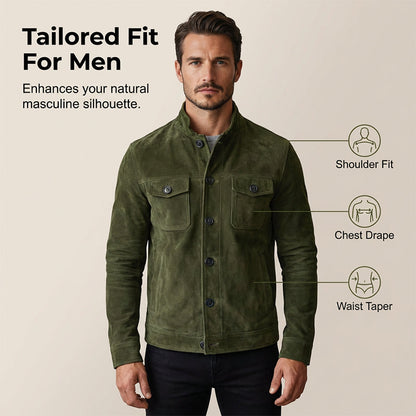 Men's Vintage-Style Corduroy Stand Collar Jacket