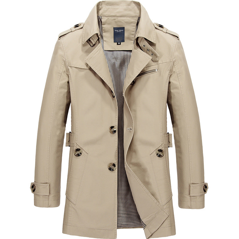 Casual-styled Cotton Medium-long Coat