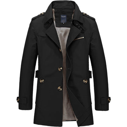 Casual-styled Cotton Medium-long Coat