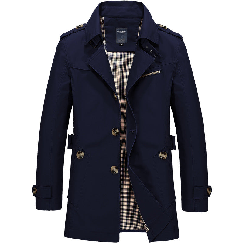 Casual-styled Cotton Medium-long Coat