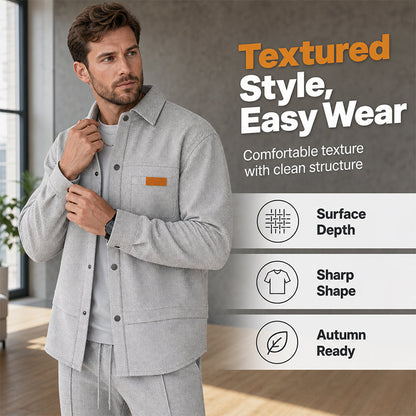 New Arrivals🛍️Men's Waffle Knit Jacket & Pants Two-Piece Casual Set