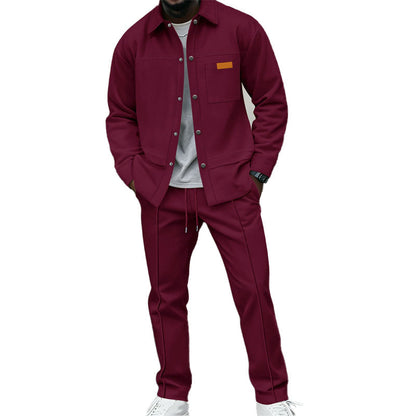 New Arrivals🛍️Men's Waffle Knit Jacket & Pants Two-Piece Casual Set