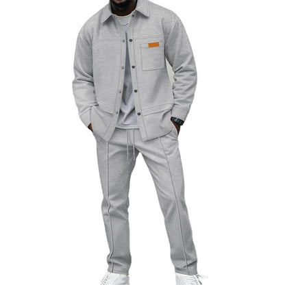 New Arrivals🛍️Men's Waffle Knit Jacket & Pants Two-Piece Casual Set
