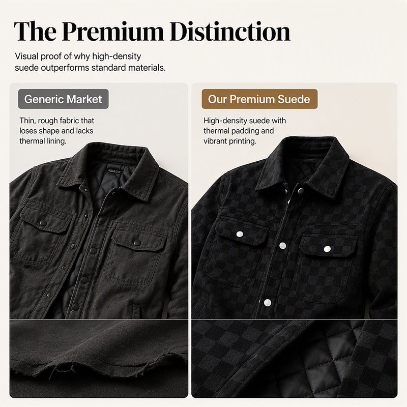 👖 LIMITED-TIME 50% OFF! ✨ Men's Faux Suede Checkerboard Jacket