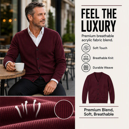 Men's Casual V-Neck Knit Cardigan