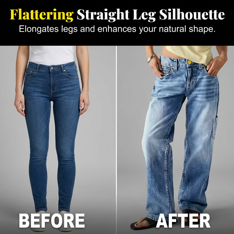 📢50% OFF !! ⏰Women’s Casual Loose Fit Straight Leg Jeans