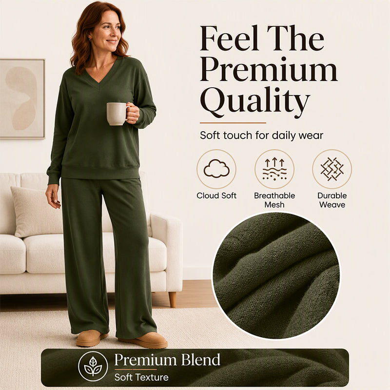 🍂 Women's Off Shoulder Sweatshirt & Pants Set – Cosy Comfort Meets Effortless Autumn Style