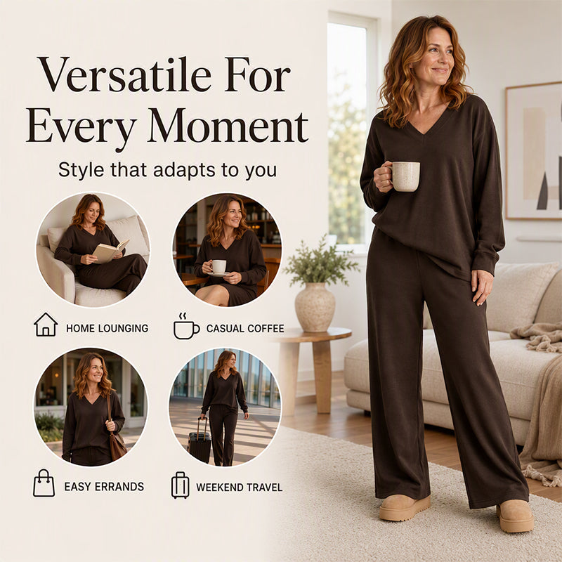 🍂 Women's Off Shoulder Sweatshirt & Pants Set – Cosy Comfort Meets Effortless Autumn Style