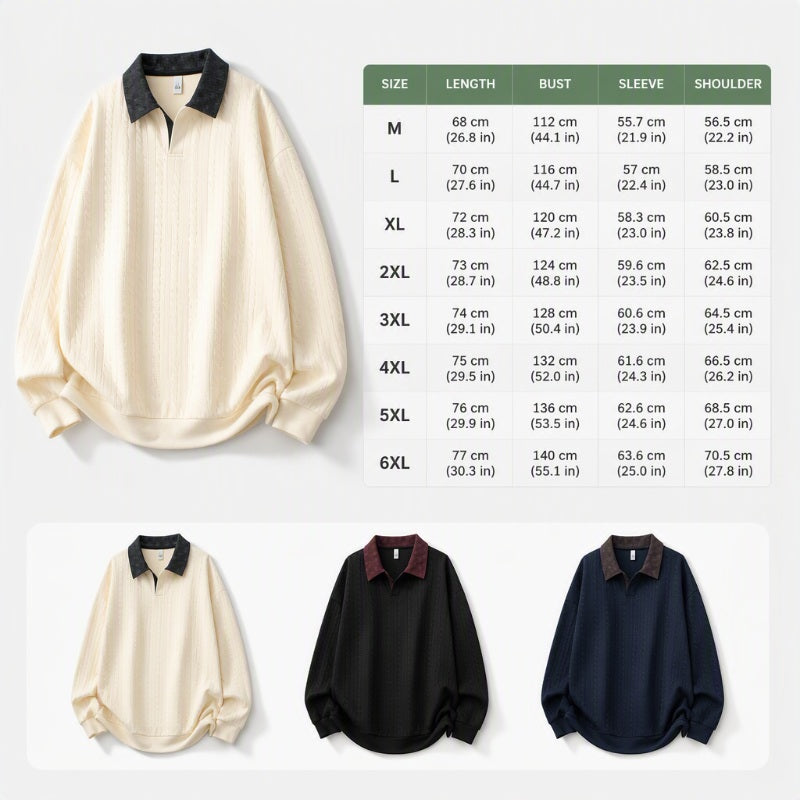 🍂 Men’s Vintage Plus-Size Sweatshirt – Relaxed Comfort & Effortless Autumn Style
