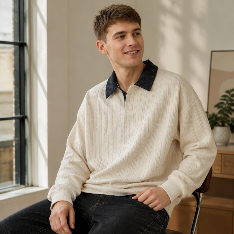 🍂 Men’s Vintage Plus-Size Sweatshirt – Relaxed Comfort & Effortless Autumn Style