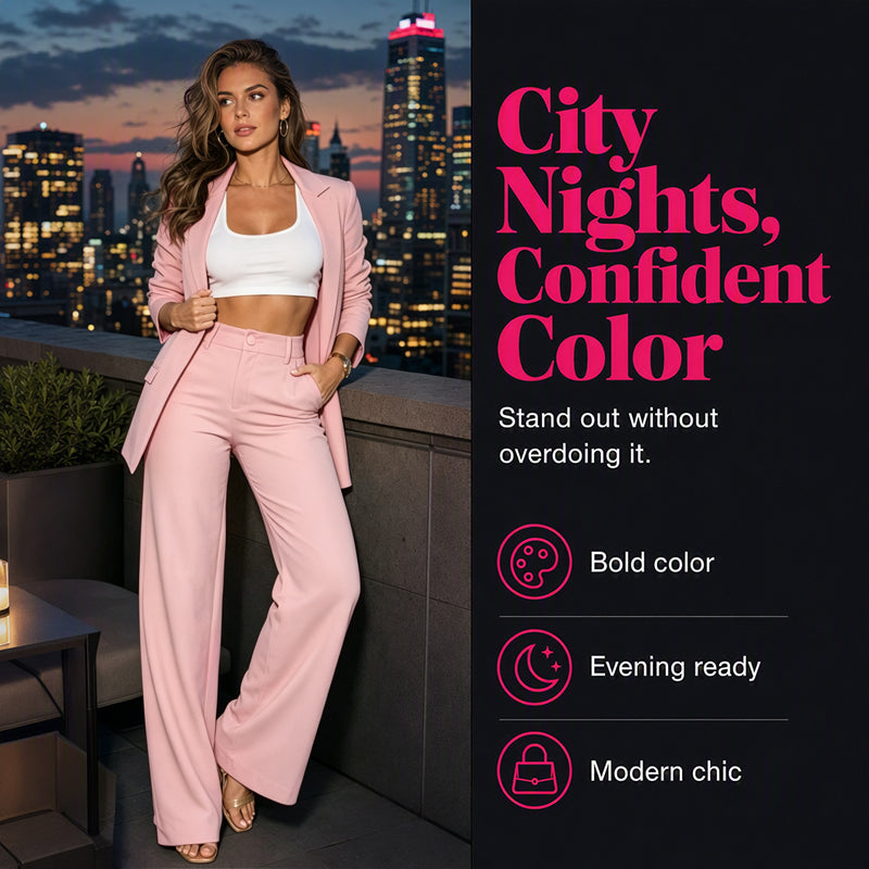 ✨ Effortless Elegance | Women's Blazer & Straight-Leg Trousers Set