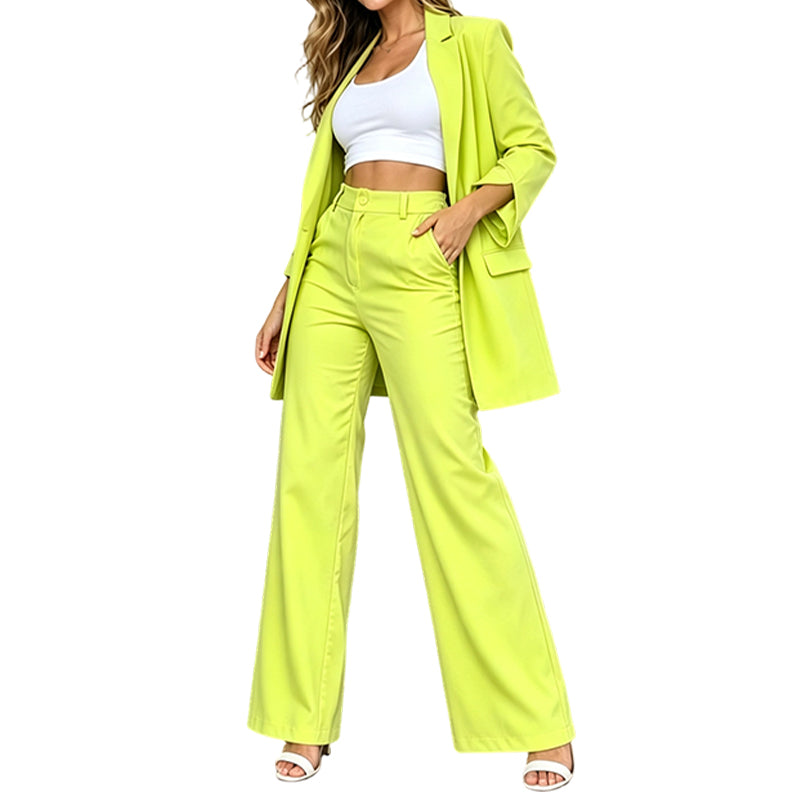 ✨ Effortless Elegance | Women's Blazer & Straight-Leg Trousers Set