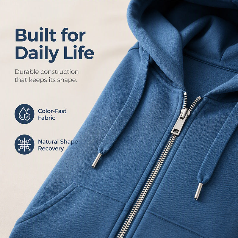 ⌛Limited-Time Offer🛍️Women Mid-Length Hooded Sweatshirt Jacket Casual Zip Up Cardigan Coat with Pockets