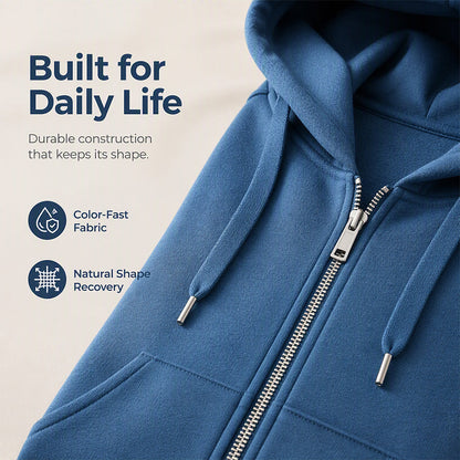 ⌛Limited-Time Offer🛍️Women Mid-Length Hooded Sweatshirt Jacket Casual Zip Up Cardigan Coat with Pockets
