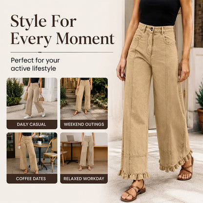 Women's Ruffle Hem Denim Jeans