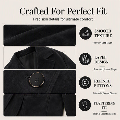 ✨ Elevated Comfort | Women's Suede Blazer Jacket