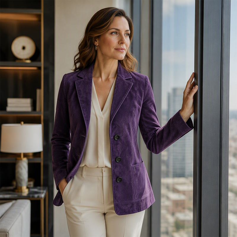 ✨ Elevated Comfort | Women's Suede Blazer Jacket