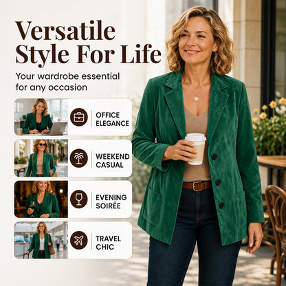 ✨ Elevated Comfort | Women's Suede Blazer Jacket