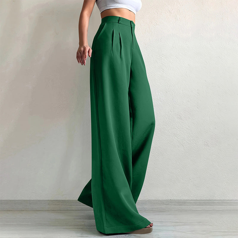 ✨ Polished Comfort | Women's High-Waisted Wide-Leg Suit Pants