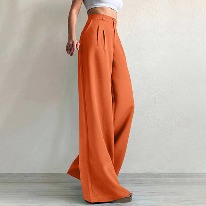 ✨ Polished Comfort | Women's High-Waisted Wide-Leg Suit Pants