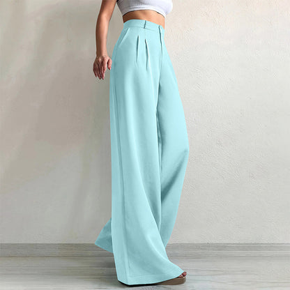 ✨ Polished Comfort | Women's High-Waisted Wide-Leg Suit Pants