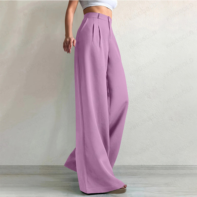 ✨ Polished Comfort | Women's High-Waisted Wide-Leg Suit Pants