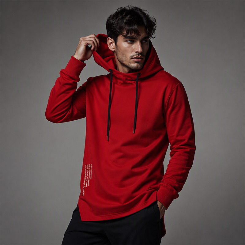 ☁️ All-Day Comfort | Men's Relaxed-Fit High-Neck Hooded Sweatshirt