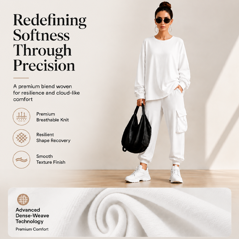 💥Limited Time 50% OFF ✨Women’s Casual Crew‑Neck Top & Multi‑Pocket Cargo Pants 2‑Piece Outfit Set