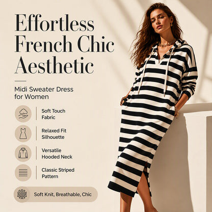Hot Sale 49% OFF💖Women's Casual Striped Hoodie Dress