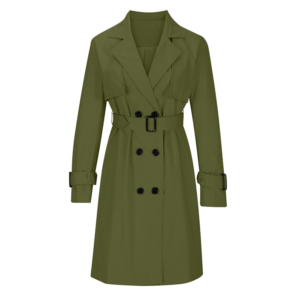 🍂 Women’s Double-Breasted Trench Coat – Timeless Elegance & Effortless Autumn Style