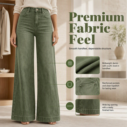 ✨ Flattering Denim Style | Women's Vintage High-Waisted Wide-Leg Jeans