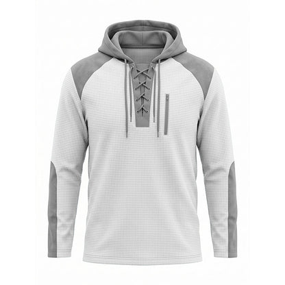 Men's Casual Knit Color-Block Hoodie