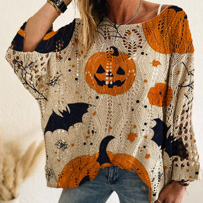 🎃Halloween Sale -50% OFF👻Women's Halloween Loose Fit Batwing Knit Sweater