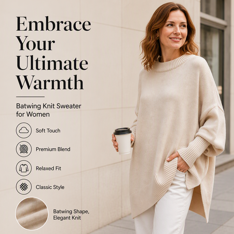 ☁️ Cozy Everyday Comfort | Women's Plus-Size Crew-Neck Pullover Sweater