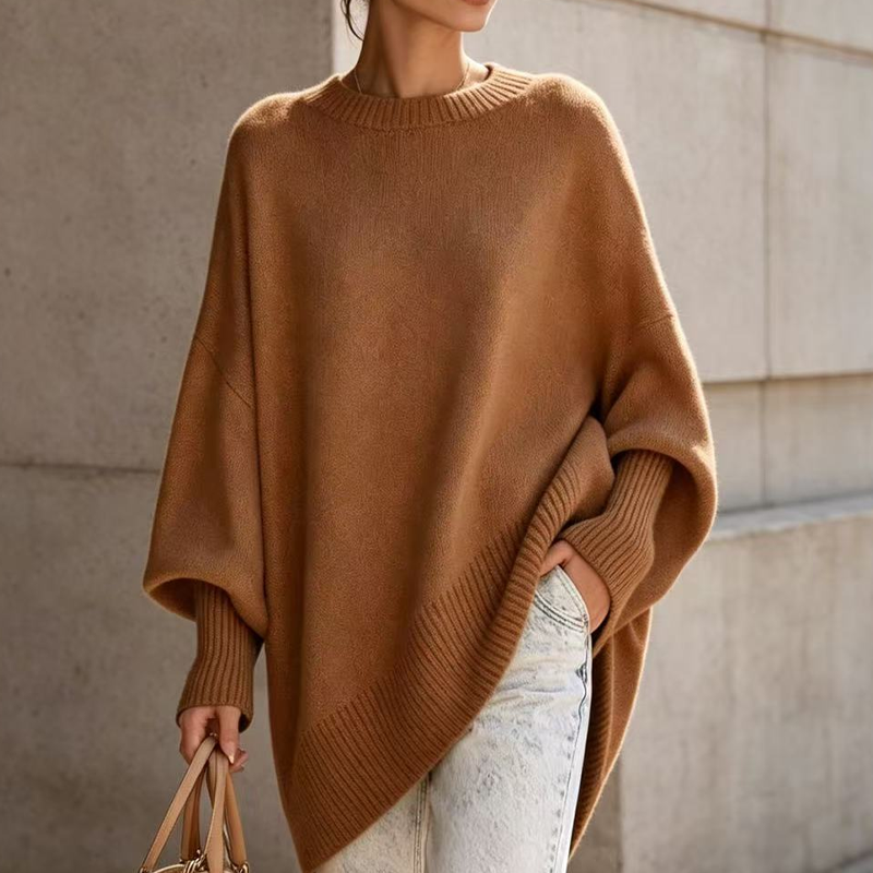☁️ Cozy Everyday Comfort | Women's Plus-Size Crew-Neck Pullover Sweater