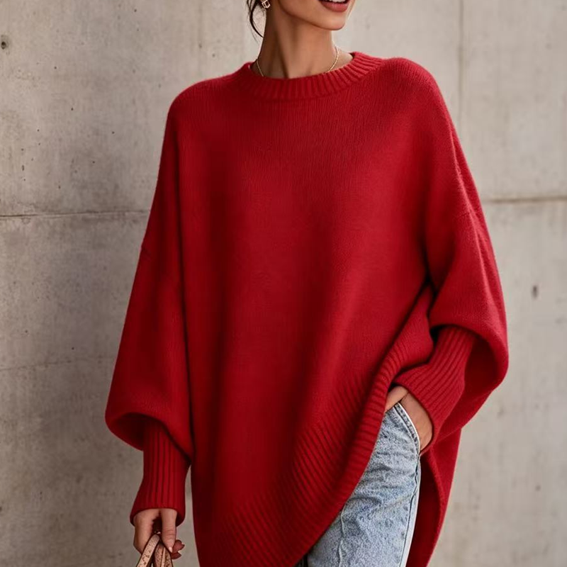 ☁️ Cozy Everyday Comfort | Women's Plus-Size Crew-Neck Pullover Sweater