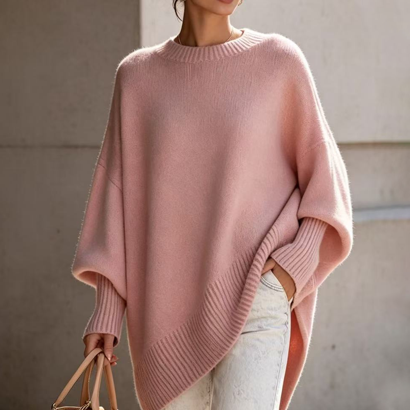 ☁️ Cozy Everyday Comfort | Women's Plus-Size Crew-Neck Pullover Sweater
