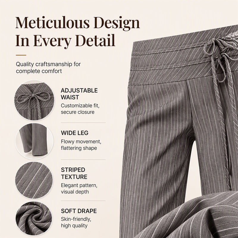 ⌛Limited-Time Offer-✨Women's Casual Striped Wide-Leg Pants