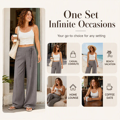 ⌛Limited-Time Offer-✨Women's Casual Striped Wide-Leg Pants