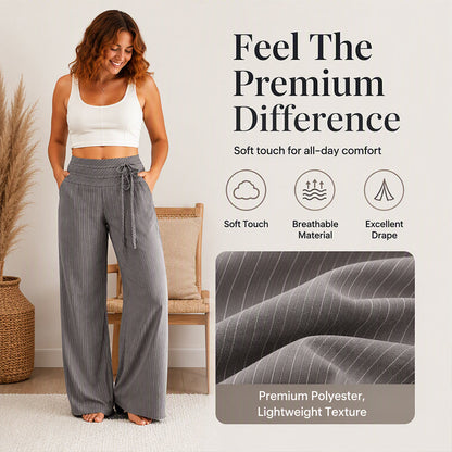 ⌛Limited-Time Offer-✨Women's Casual Striped Wide-Leg Pants