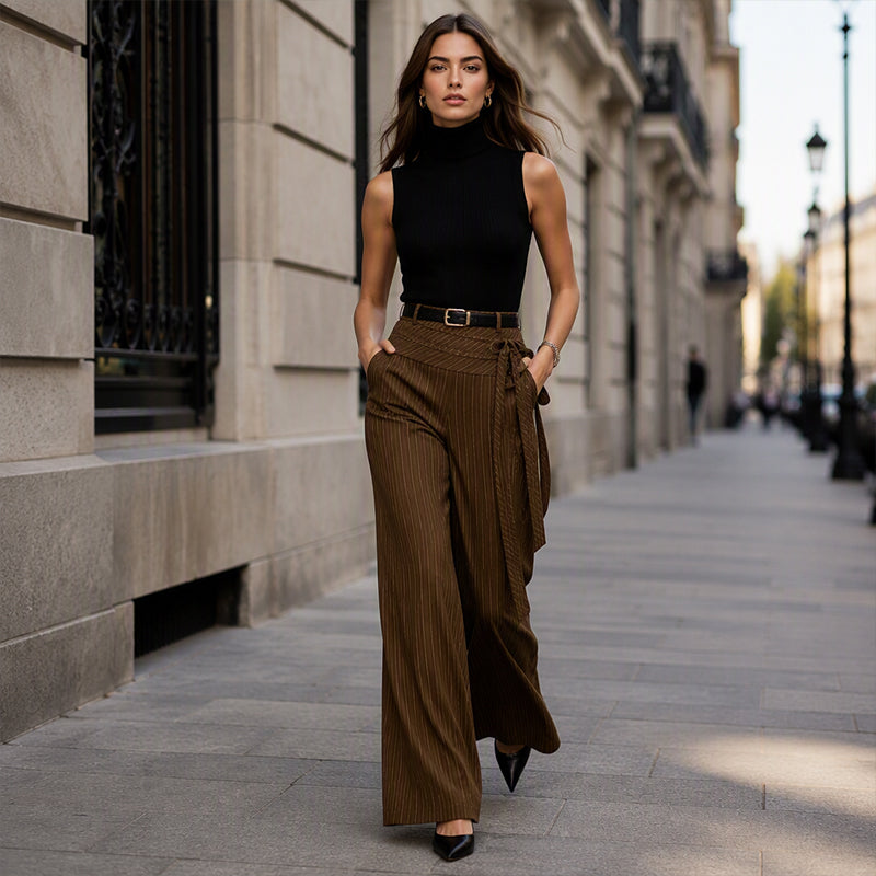 ⌛Limited-Time Offer-✨Women's Casual Striped Wide-Leg Pants