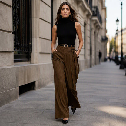 ⌛Limited-Time Offer-✨Women's Casual Striped Wide-Leg Pants