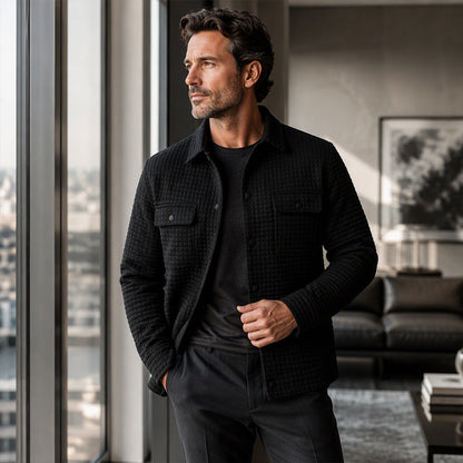 🔥 Men’s Casual Waffle-Textured Jacket – Stylish, Comfortable & Easy to Layer