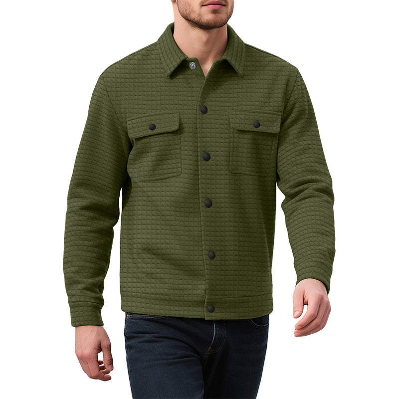 🔥 Men’s Casual Waffle-Textured Jacket – Stylish, Comfortable & Easy to Layer