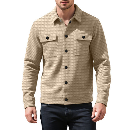🔥 Men’s Casual Waffle-Textured Jacket – Stylish, Comfortable & Easy to Layer