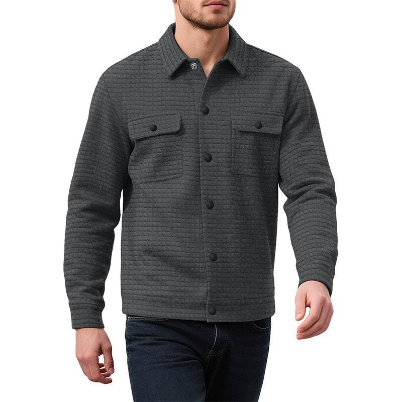 🔥 Men’s Casual Waffle-Textured Jacket – Stylish, Comfortable & Easy to Layer