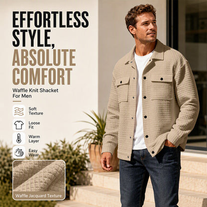 🔥 Men’s Casual Waffle-Textured Jacket – Stylish, Comfortable & Easy to Layer