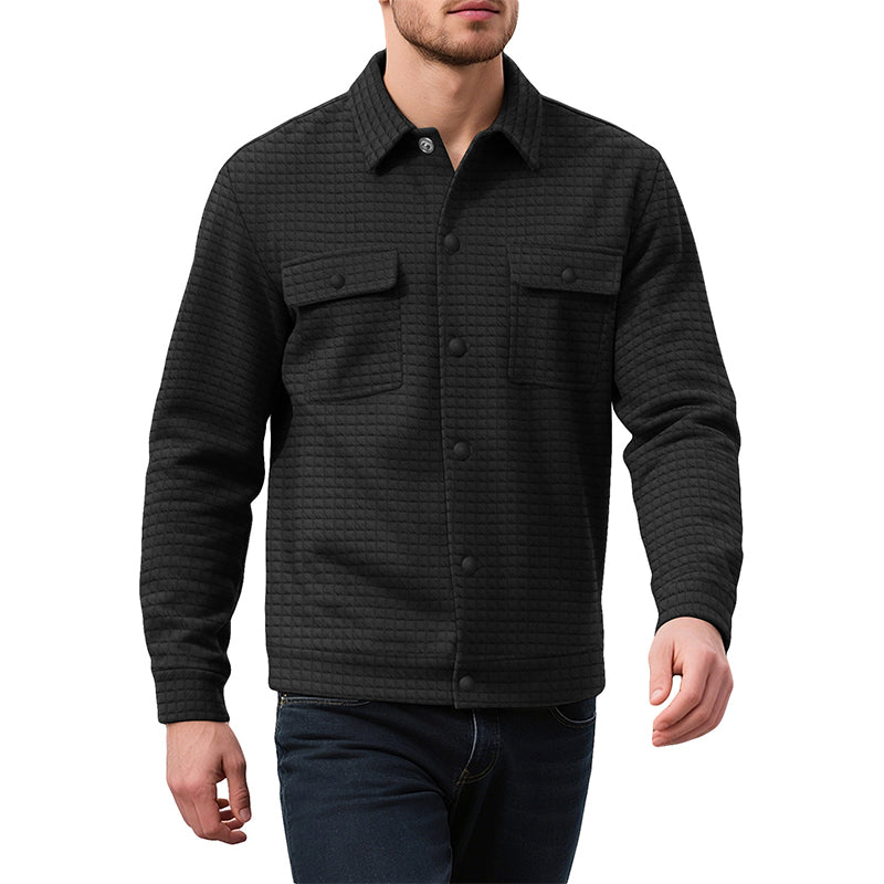 🔥 Men’s Casual Waffle-Textured Jacket – Stylish, Comfortable & Easy to Layer