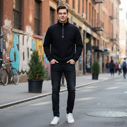 ✨Men's Stand Collar Quarter-Zip Pullover – Smart, Cosy & Effortlessly Versatile