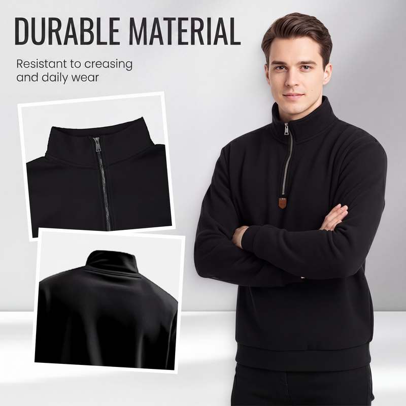 ✨Men's Stand Collar Quarter-Zip Pullover – Smart, Cosy & Effortlessly Versatile
